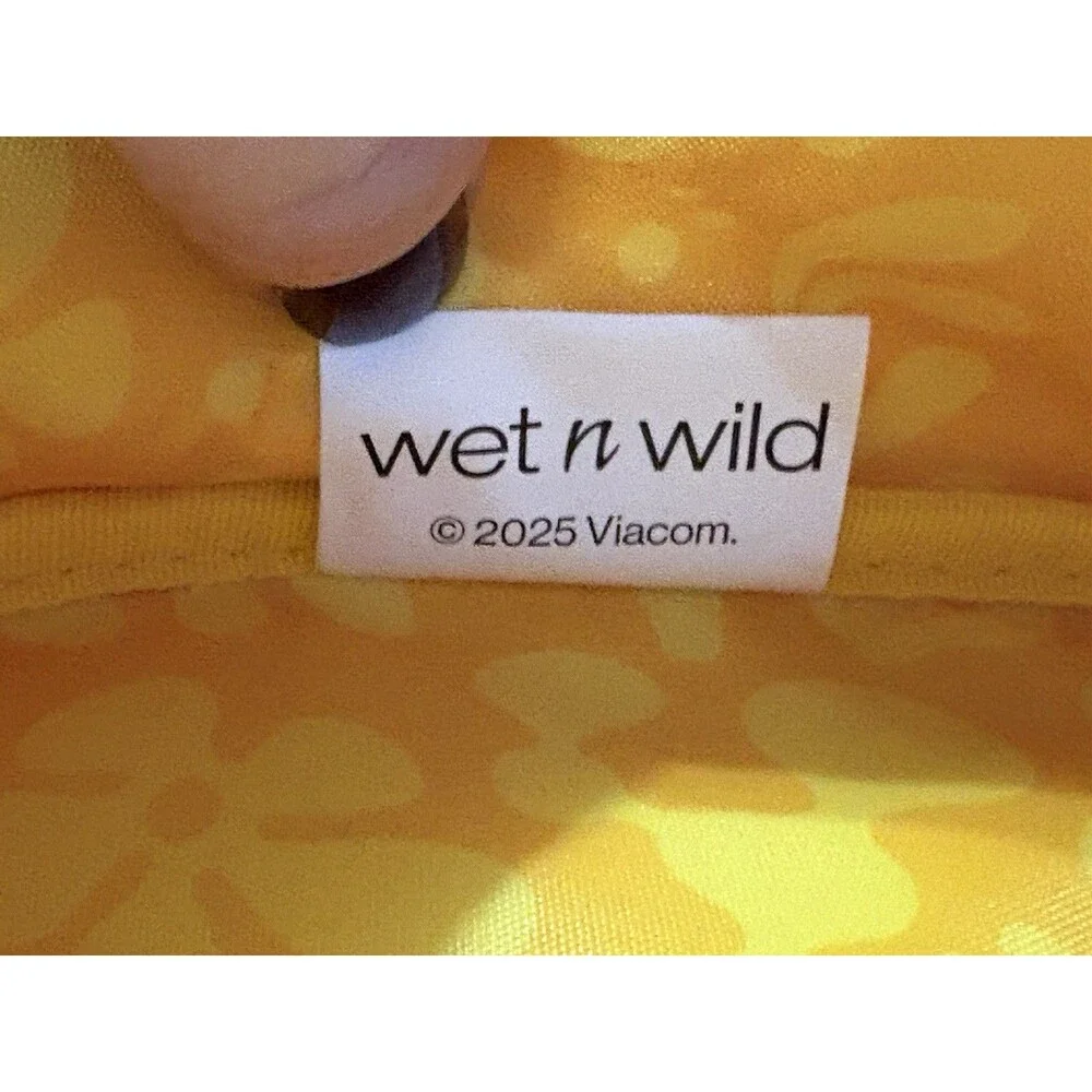 NEW Spongebob Squarepants Wet N Wild Krabby Patty Makeup Bag Yellow W/Charm